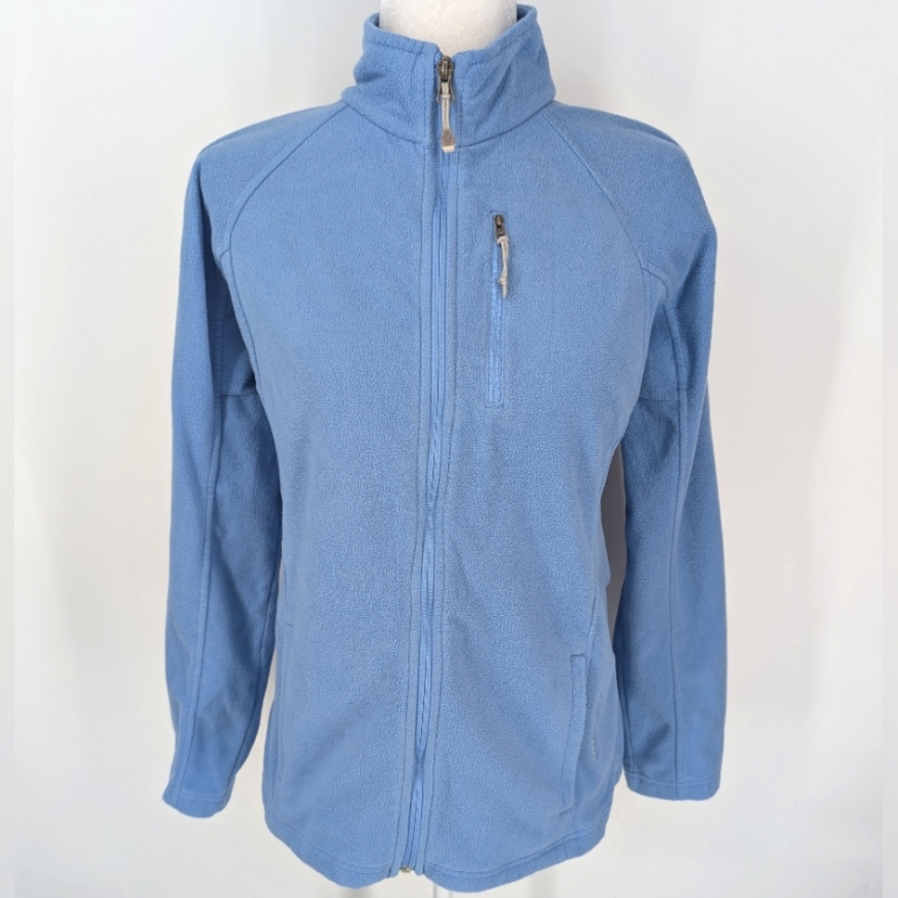 Black Diamond Light Blue Winter Outdoor Zip-Up High Collar Fleece Jacket Large